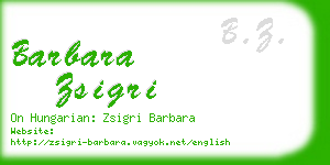 barbara zsigri business card